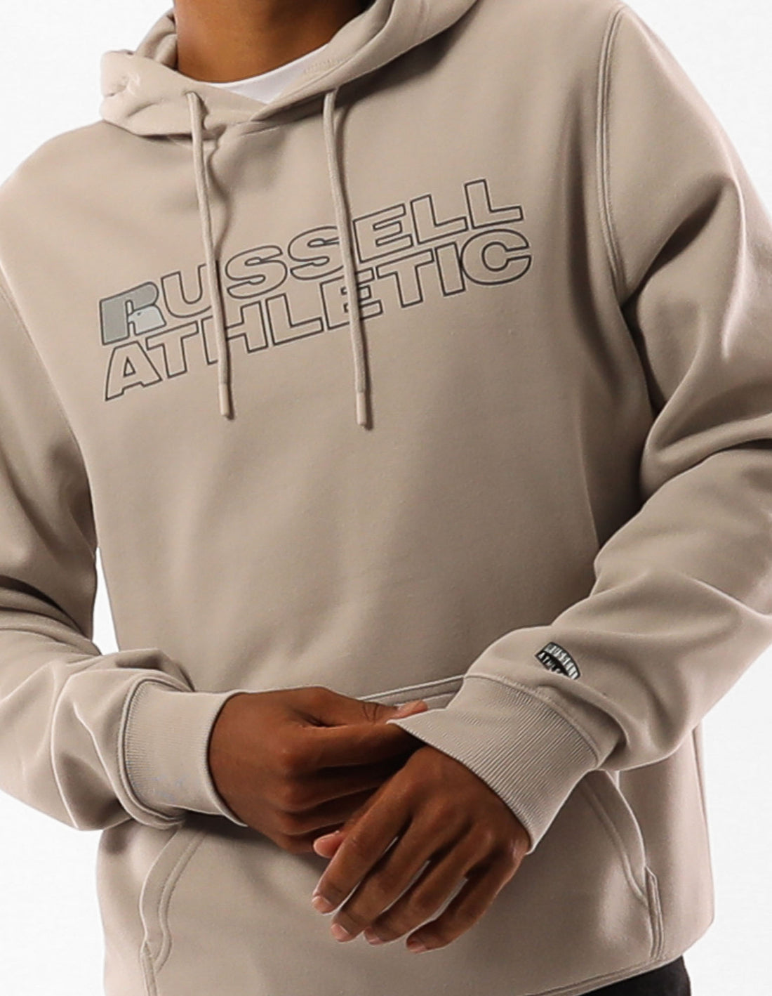 Khaki Russell Athletic Original Modern Logo Men Hoodie | 67OPKFWHJ