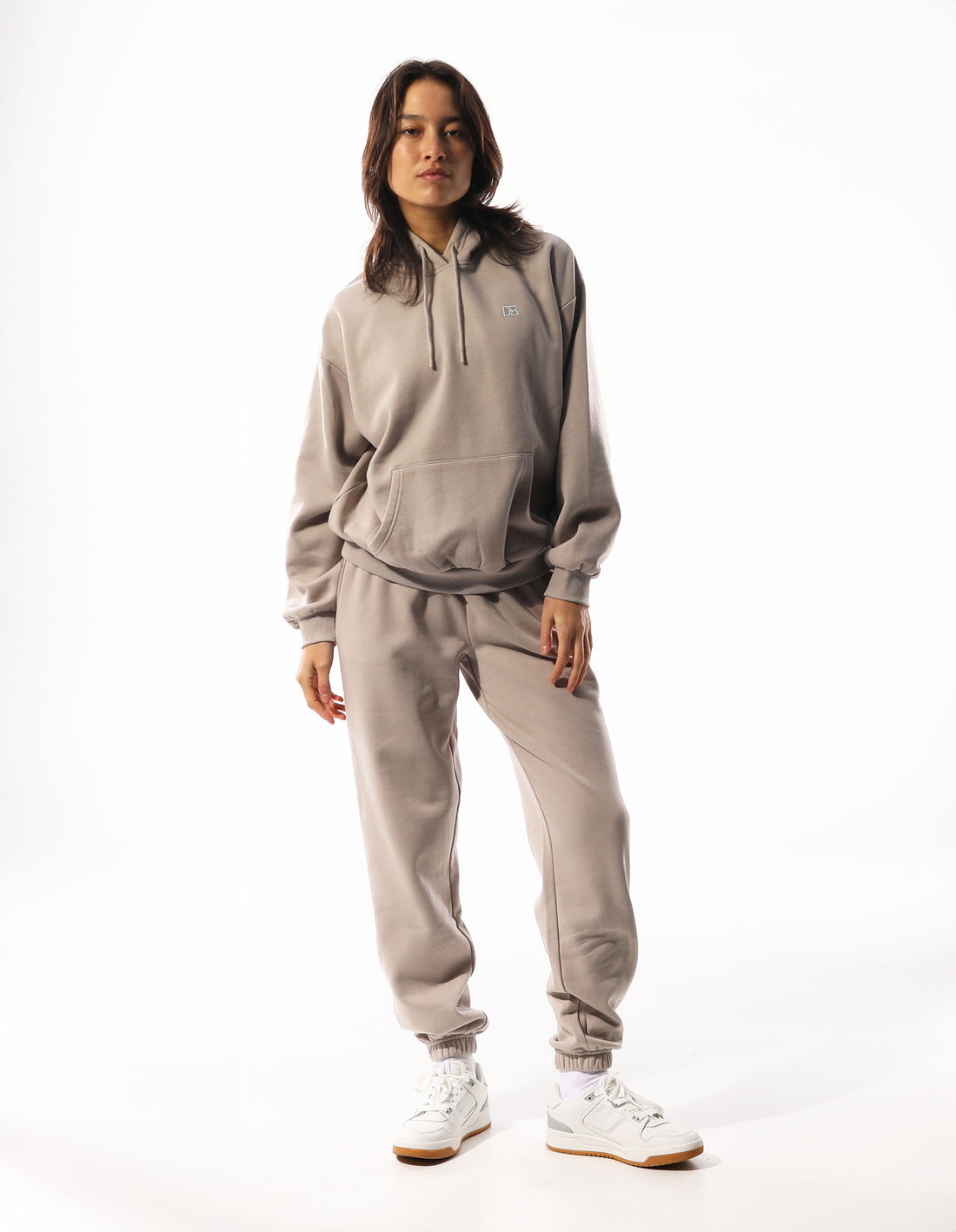 Khaki Russell Athletic R Logo Women Track pants | 86ZKQXEJI