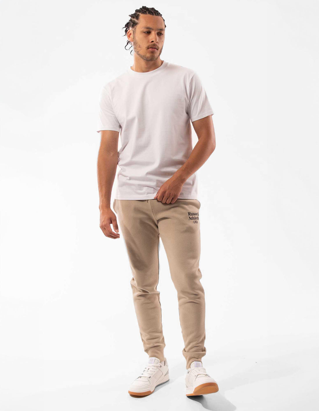 Khaki Russell Athletic Serif Men Track pants | 16WFIUYSP