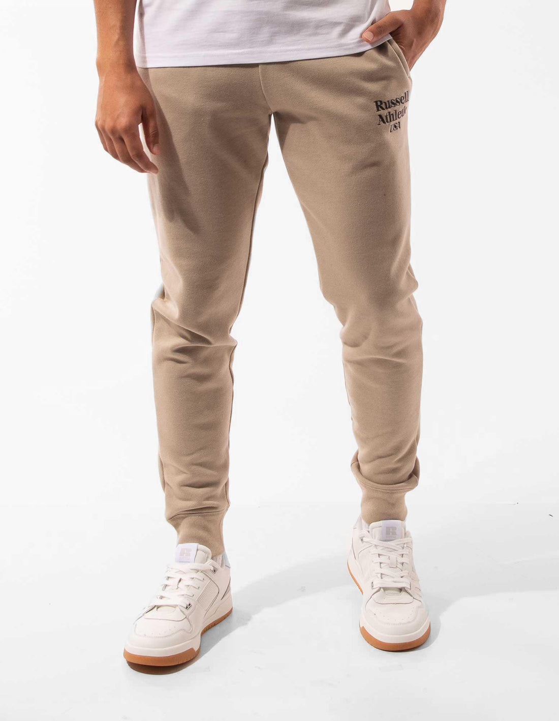 Khaki Russell Athletic Serif Men Track pants | 16WFIUYSP