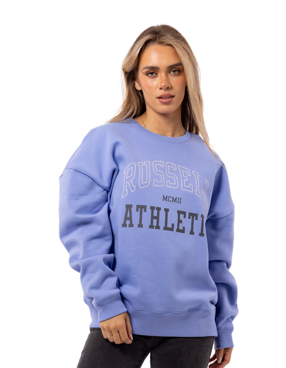 Lavender Russell Athletic MCMII Women Crew Neck Sweaters | 70WPMBELZ