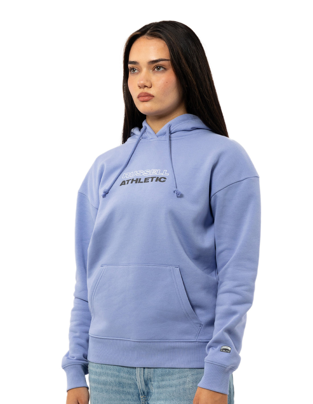 Lavender Russell Athletic Originals Linear Women Hoodie | 91DYEVLZH