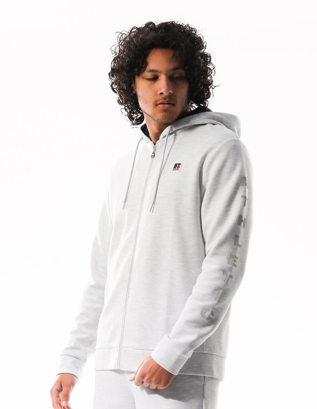 Light Grey Russell Athletic Americana Tech Fleece Zip Men Hoodie | 14PFUGACV