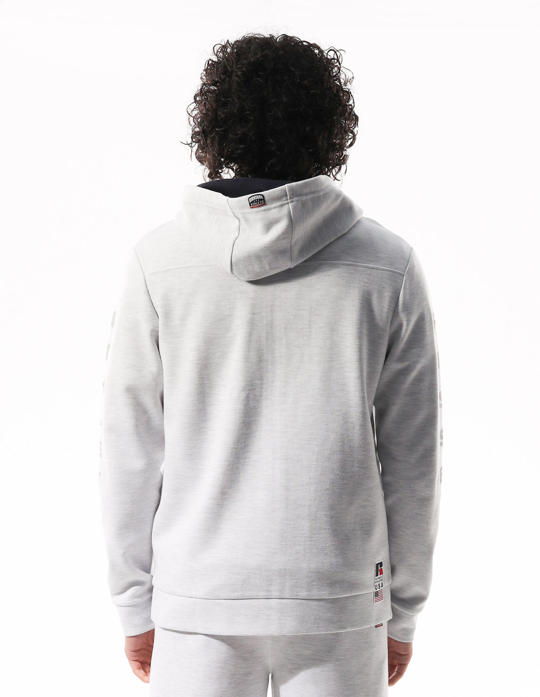 Light Grey Russell Athletic Americana Tech Fleece Zip Men Hoodie | 14PFUGACV