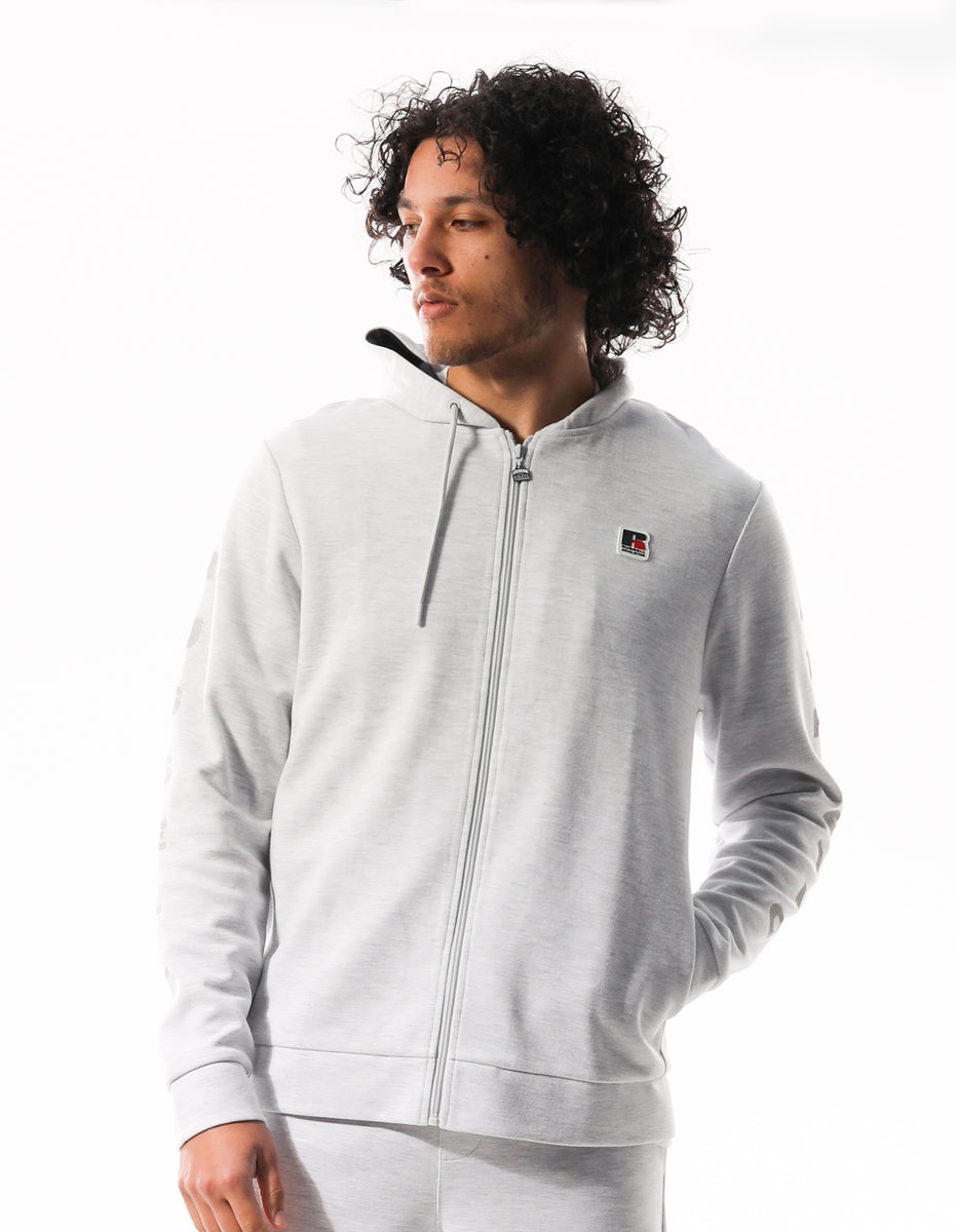 Light Grey Russell Athletic Americana Tech Fleece Zip Men Hoodie | 14PFUGACV