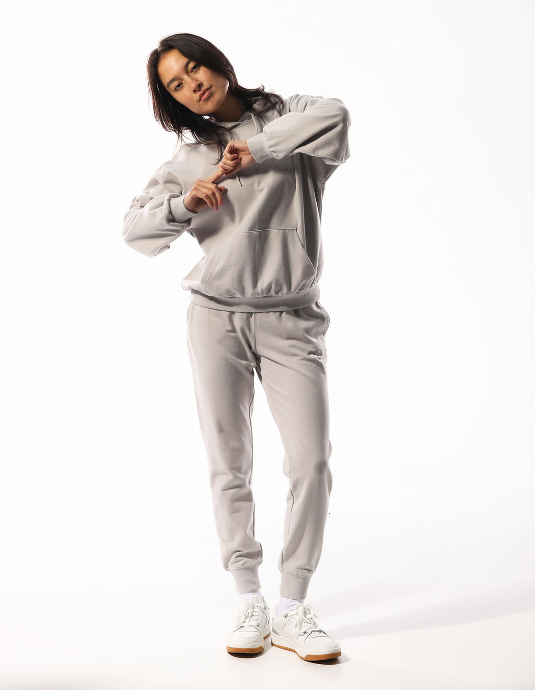 Light Grey Russell Athletic Inlay Logo Unbrushed Women Hoodie | 51RISDVON