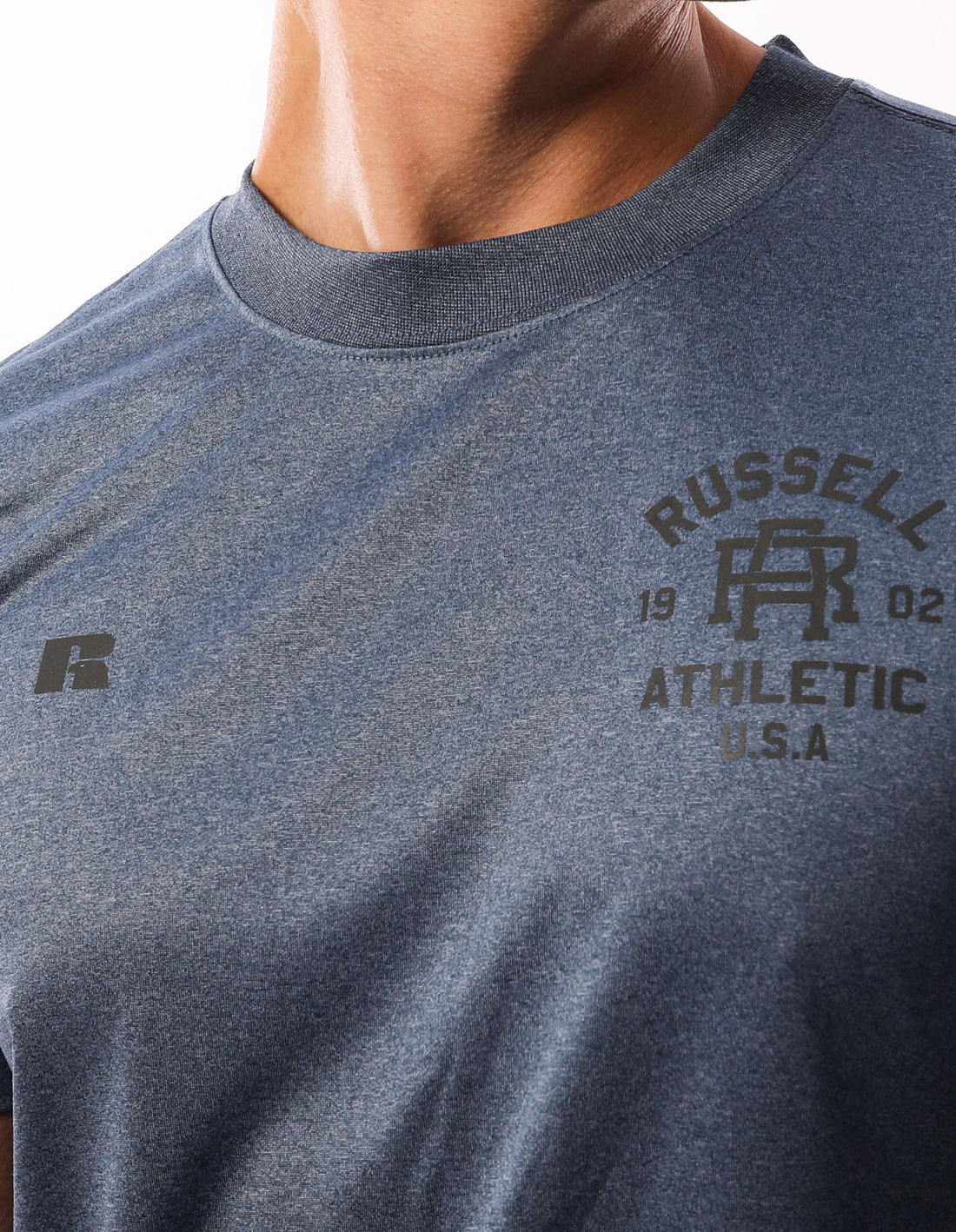 Navy Russell Athletic Active Men T Shirts | 70SXJTVWR