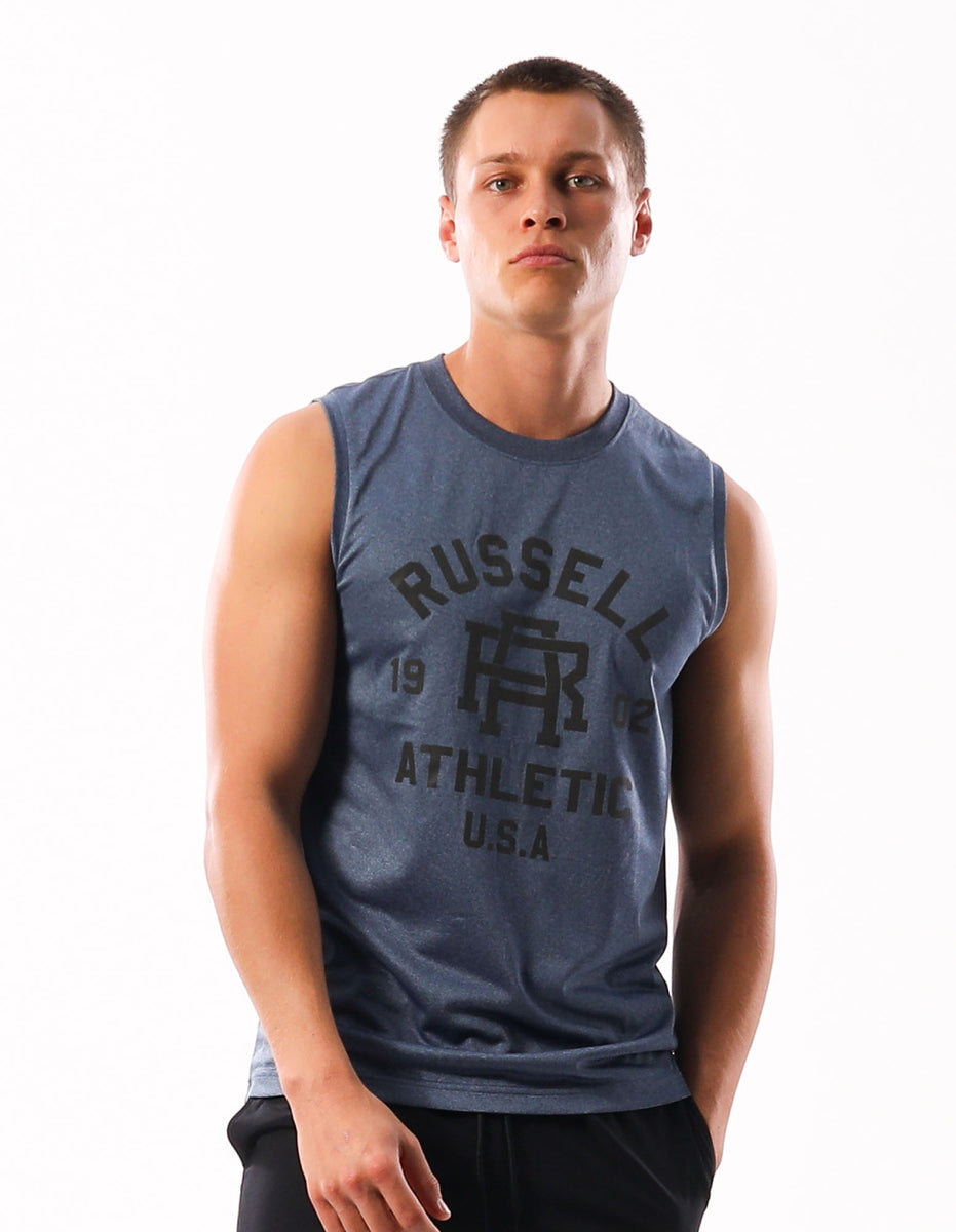 Navy Russell Athletic Active Muscle Men T Shirts | 41XWGNBUD