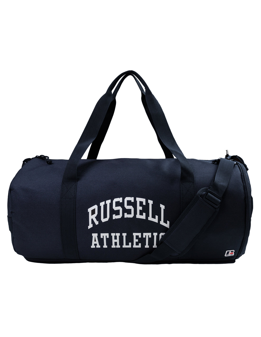 Navy Russell Athletic Arched Logo Barrel Accessories Bags & Backpacks | 47CDEYOBJ