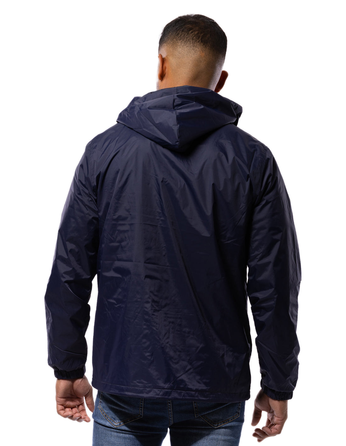 Navy Russell Athletic Hooded Coaches Men Jackets | 72CFAXWYB