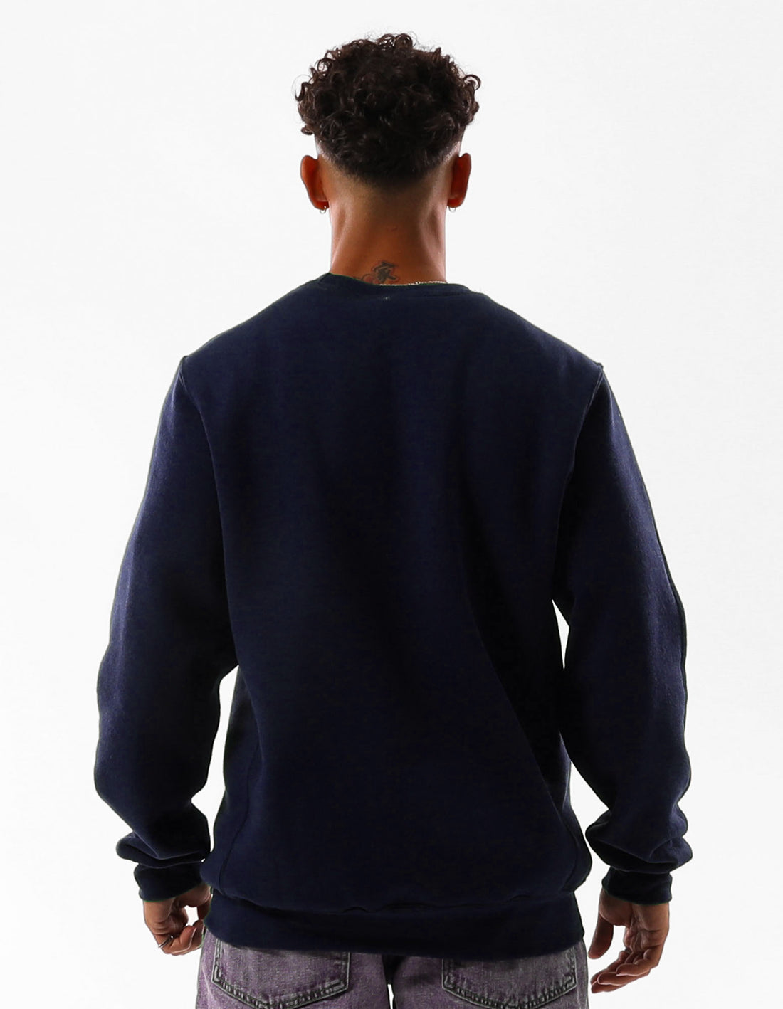 Navy Russell Athletic Men Crew Neck Sweaters | 41AMXGKLI