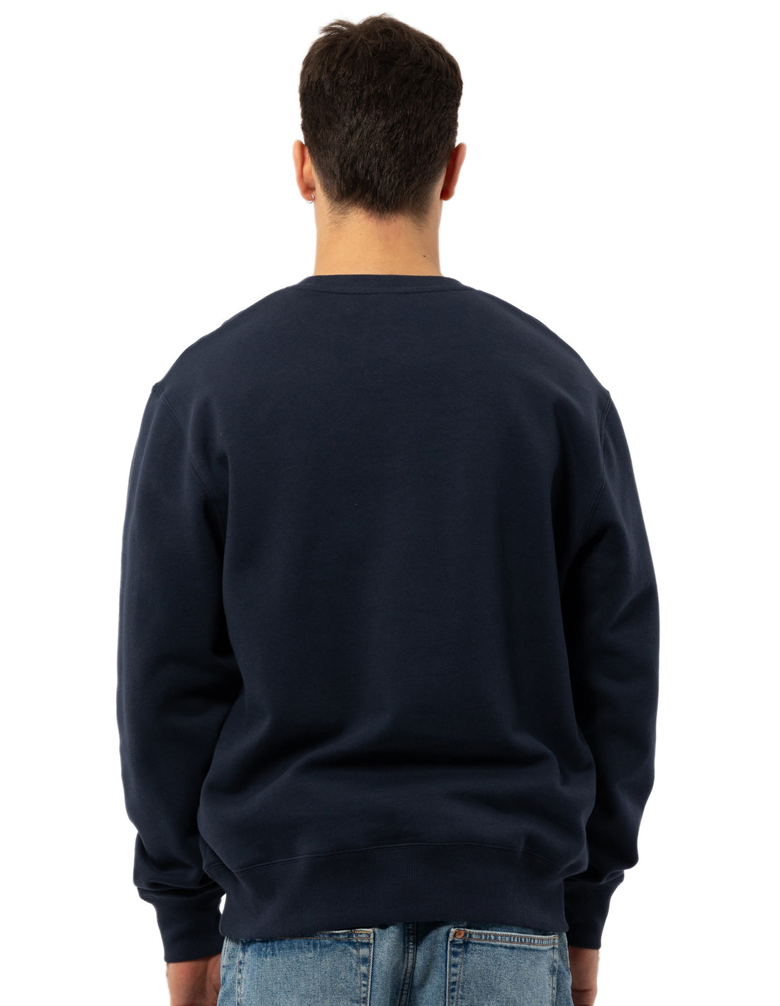 Navy Russell Athletic Midfielder Men Crew Neck Sweaters | 96PHBDFYS