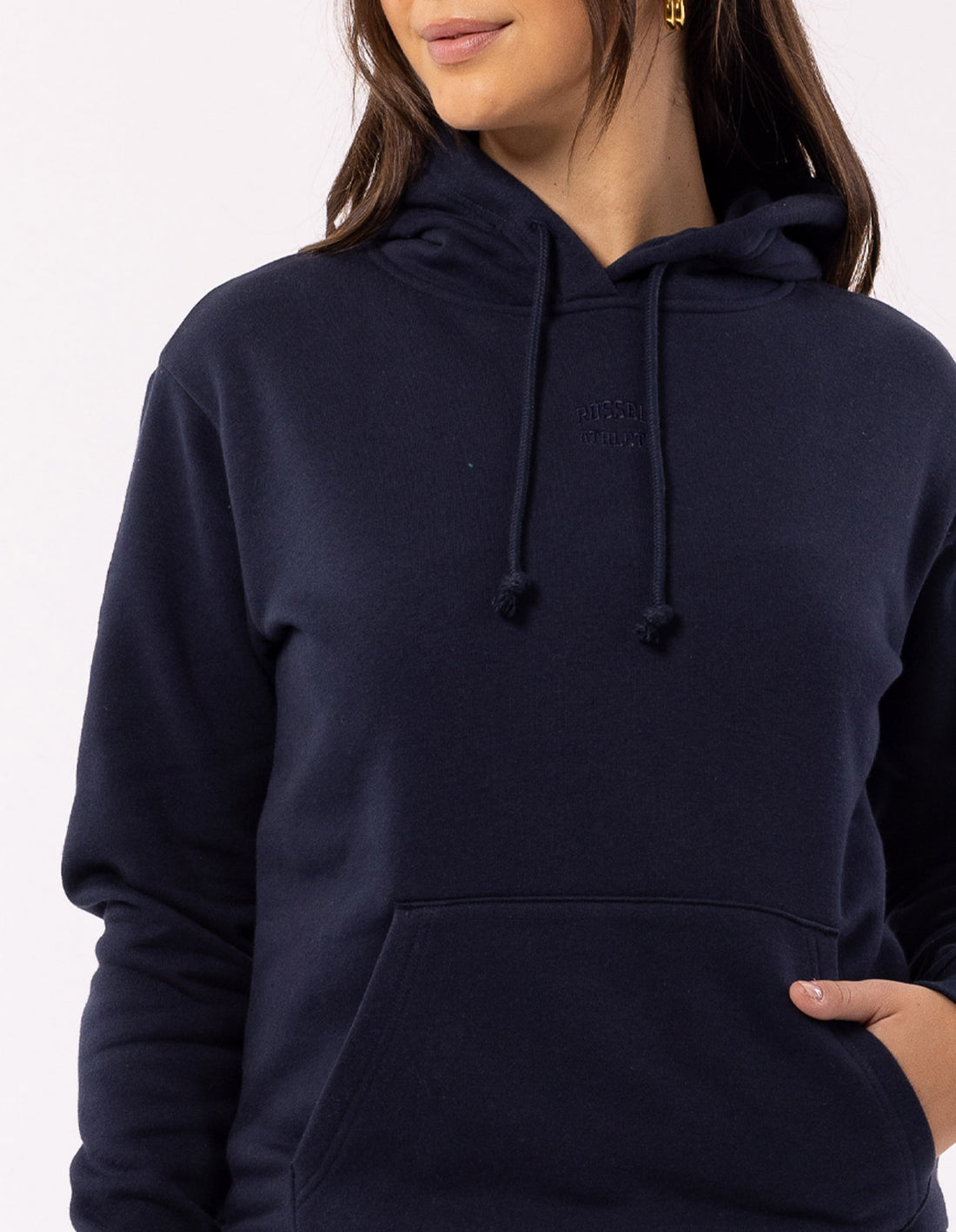 Navy Russell Athletic Originals Embriodered Women Hoodie | 36NYMDQKA