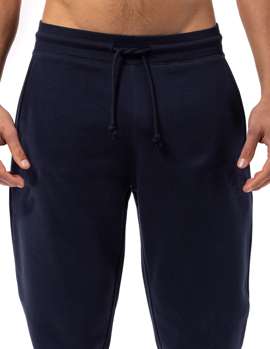 Navy Russell Athletic Originals Small Arch Cuff Men Track pants | 87VJRCSHW