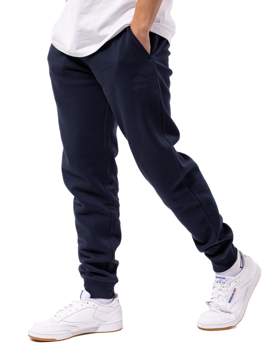 Navy Russell Athletic Originals Small Arch Cuff Men Track pants | 87VJRCSHW