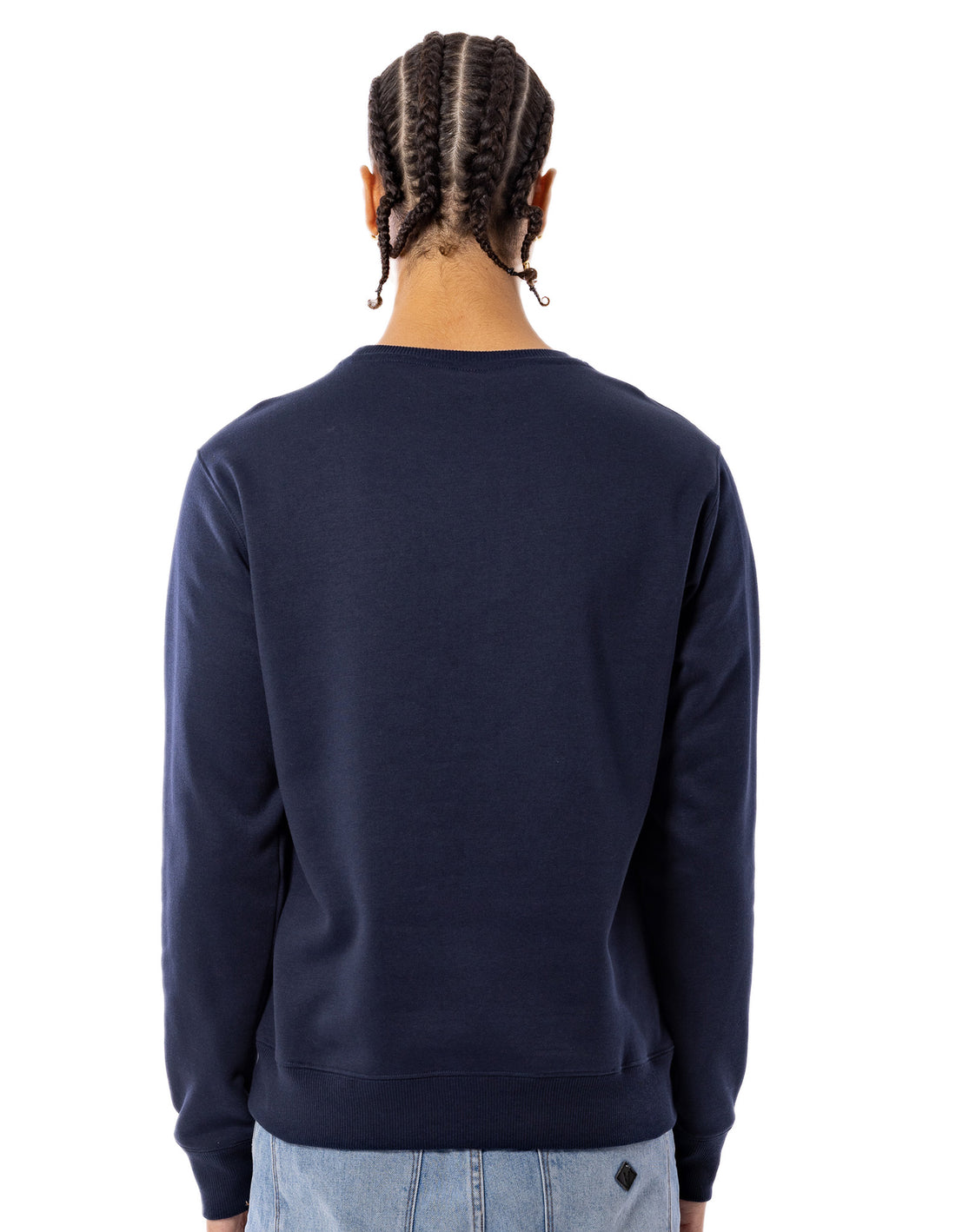 Navy Russell Athletic Originals Small Arch Men Crew Neck Sweaters | 98NXALWFK