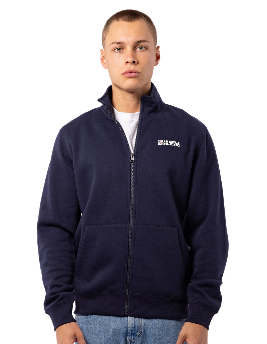 Navy Russell Athletic Originals Trucker Men Jackets | 28ECTHBOG