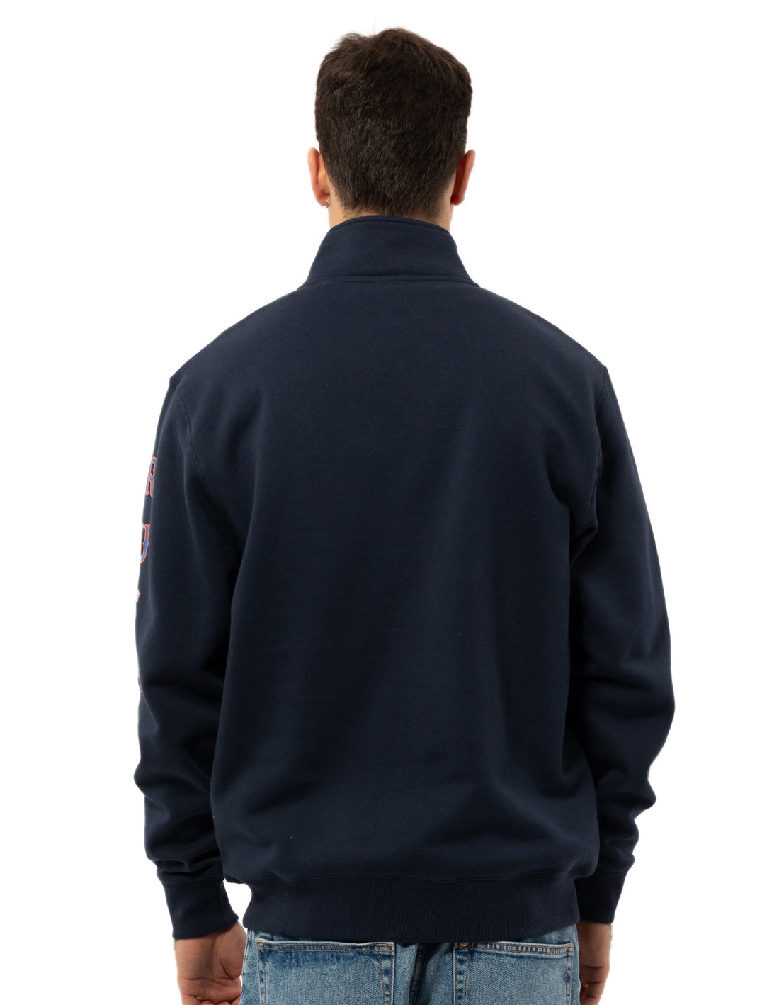 Navy Russell Athletic Strike Out 1/4 Zip Men Top | 30KWSRTVZ