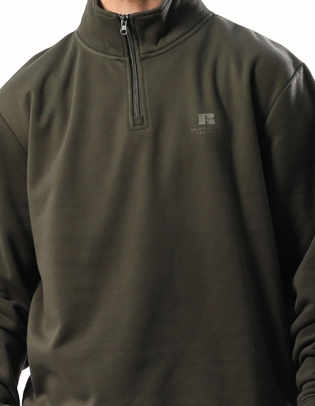 Olive Russell Athletic Brooklyn Quarter Zip Men Top | 54UMSODKL