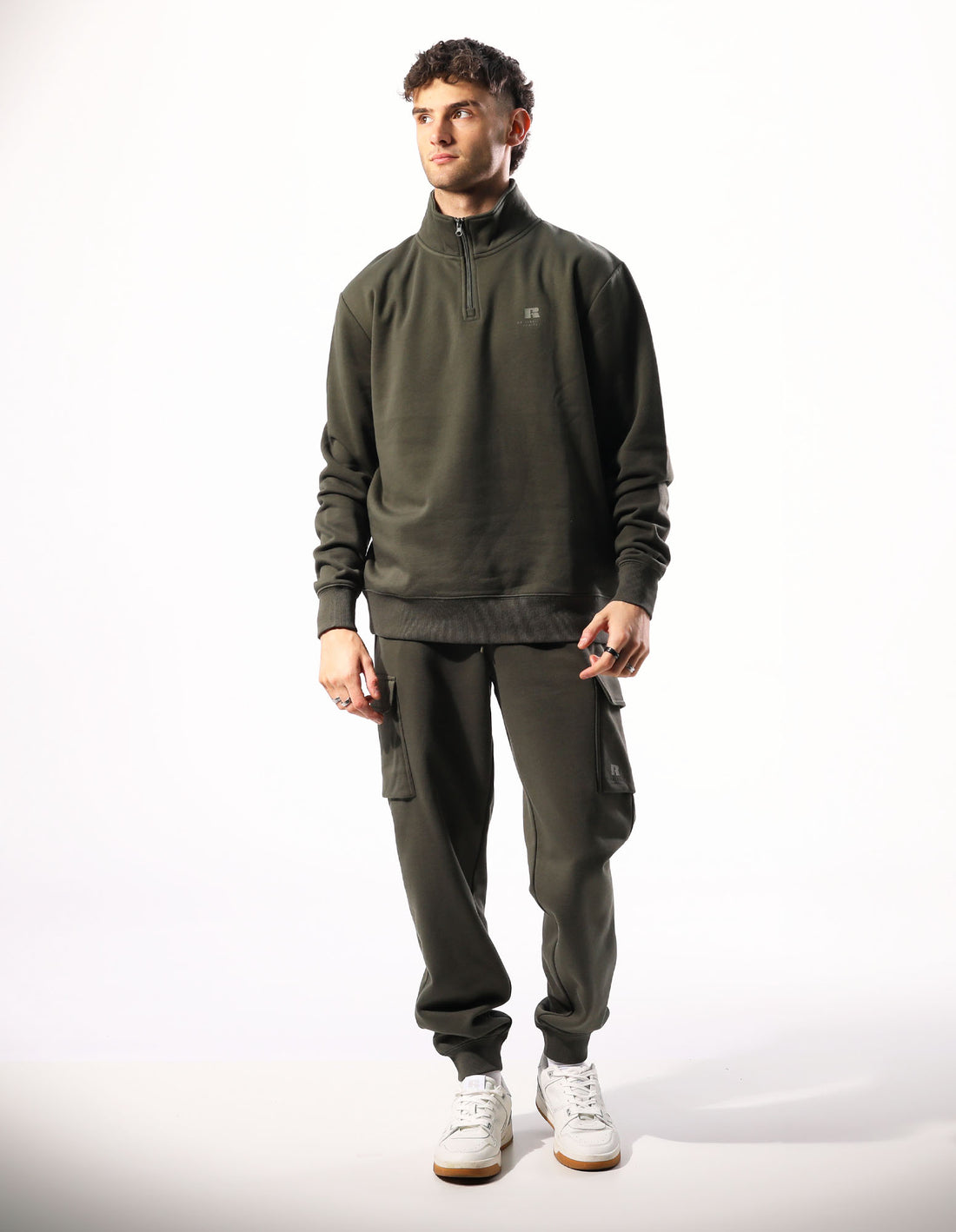 Olive Russell Athletic Brooklyn Quarter Zip Men Top | 54UMSODKL