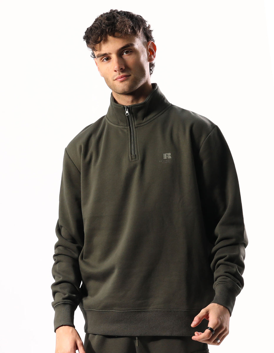 Olive Russell Athletic Brooklyn Quarter Zip Men Top | 54UMSODKL