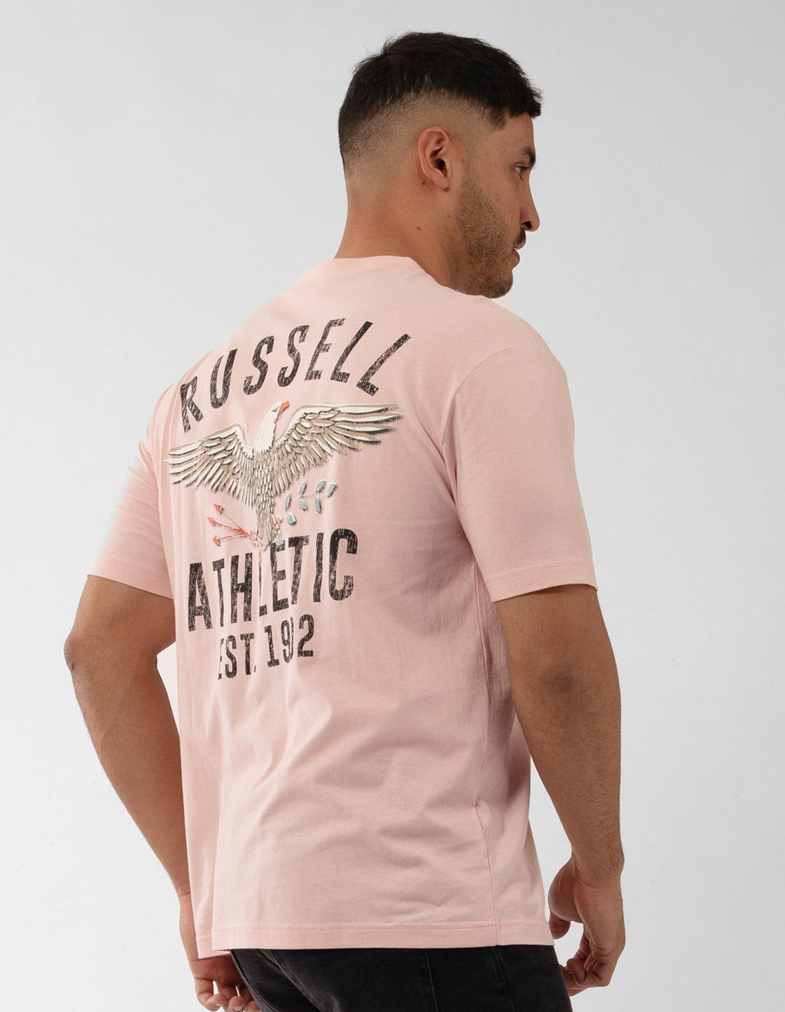 Pink Russell Athletic Big Boss Eagle Men T Shirts | 25UWFKPYX