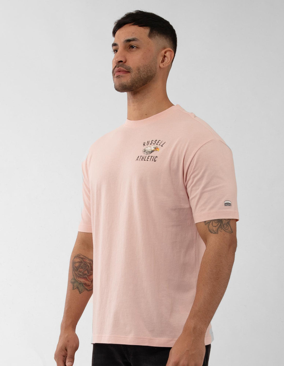 Pink Russell Athletic Big Boss Eagle Men T Shirts | 25UWFKPYX