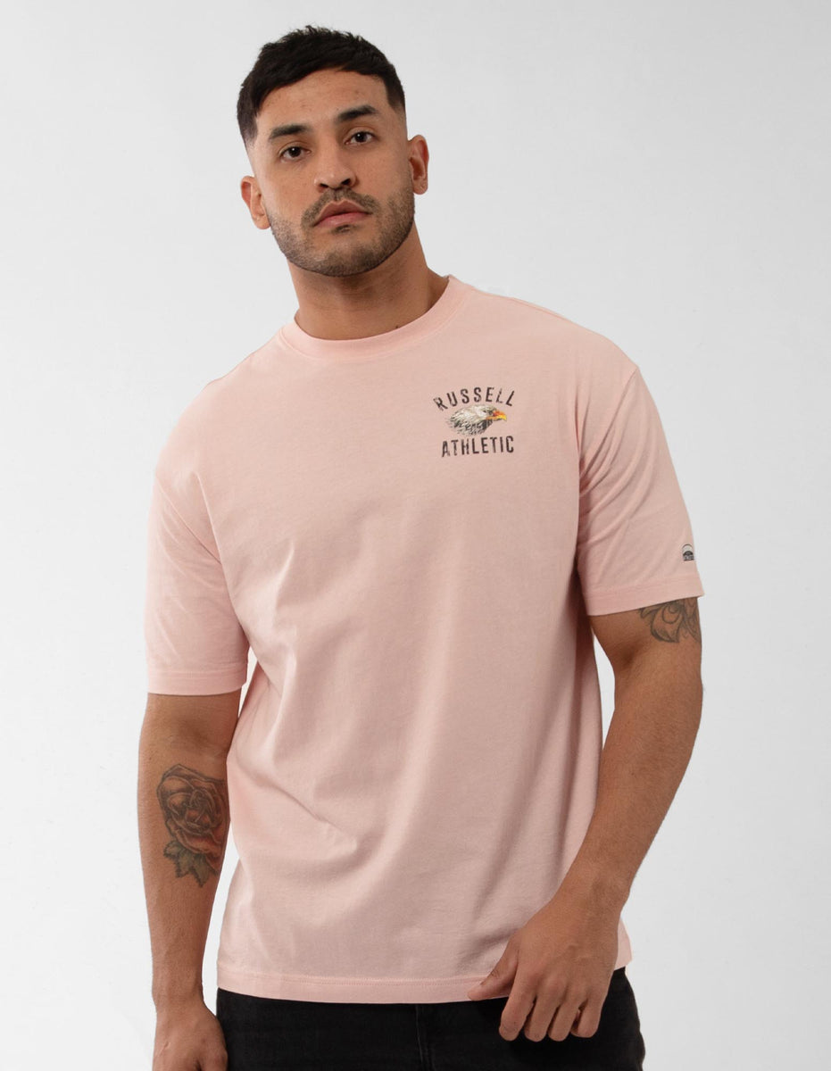 Pink Russell Athletic Big Boss Eagle Men T Shirts | 25UWFKPYX