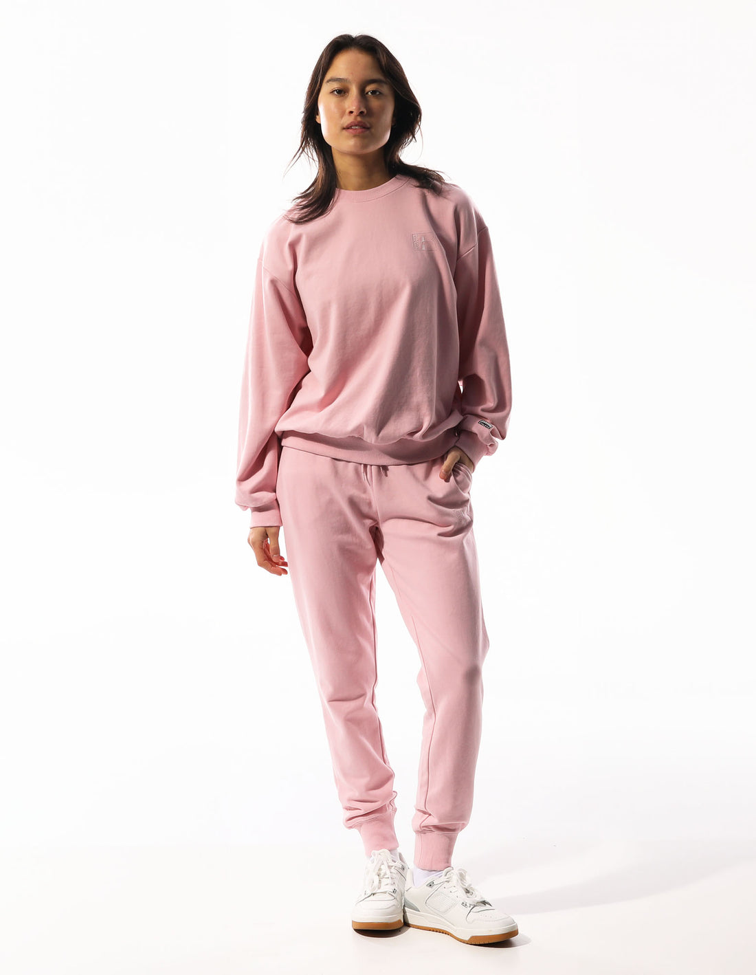 Pink Russell Athletic Inlay Logo Unbrushed Women Track pants | 10GWJATRO