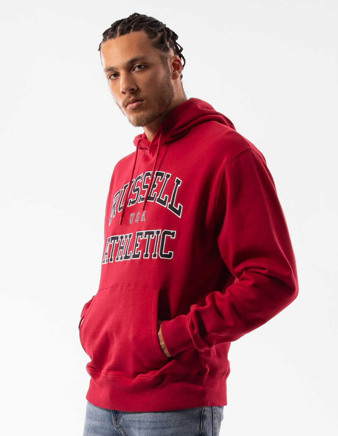 Pink Russell Athletic Mercer Men Hoodie | 51NBYTWQX