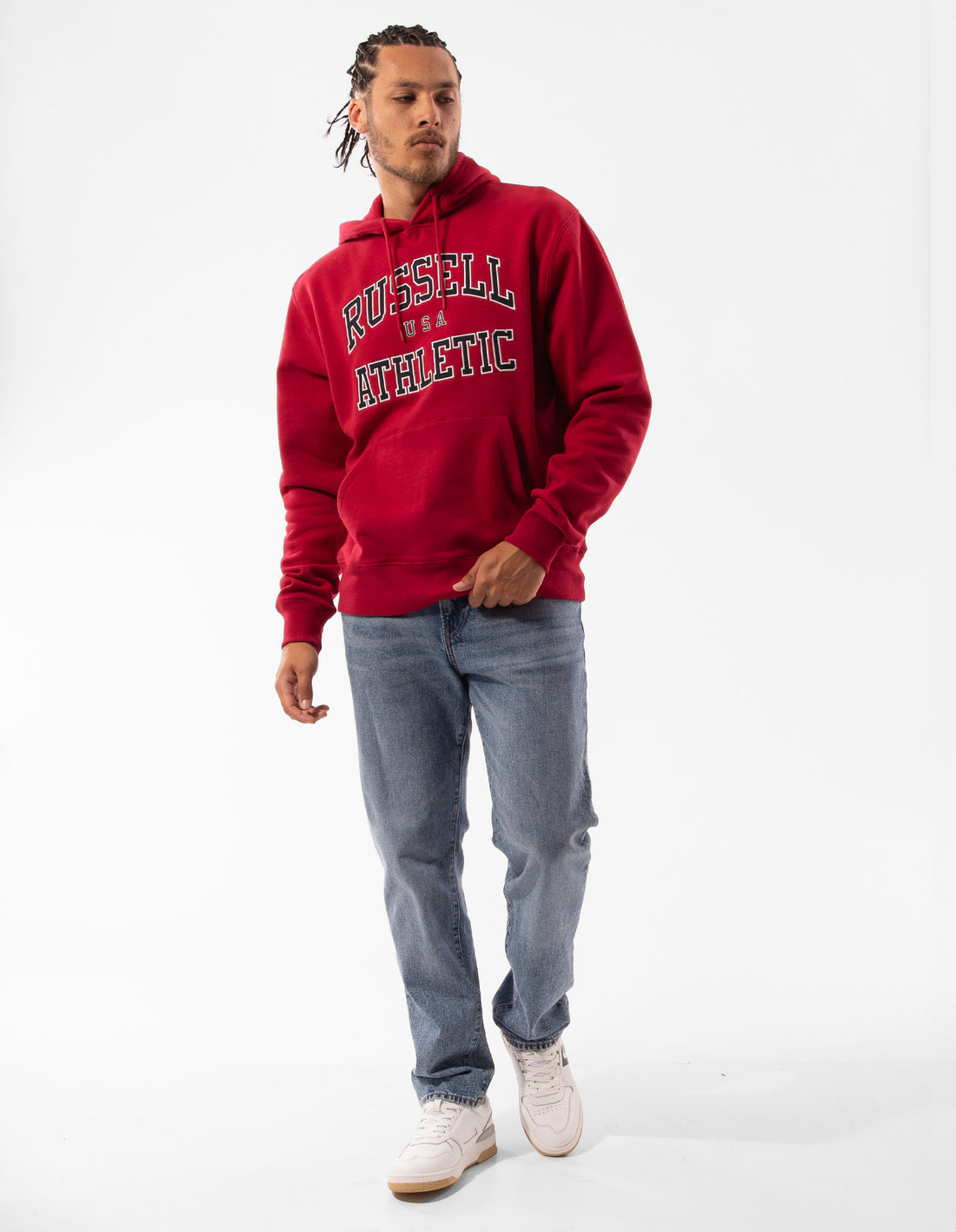 Pink Russell Athletic Mercer Men Hoodie | 51NBYTWQX