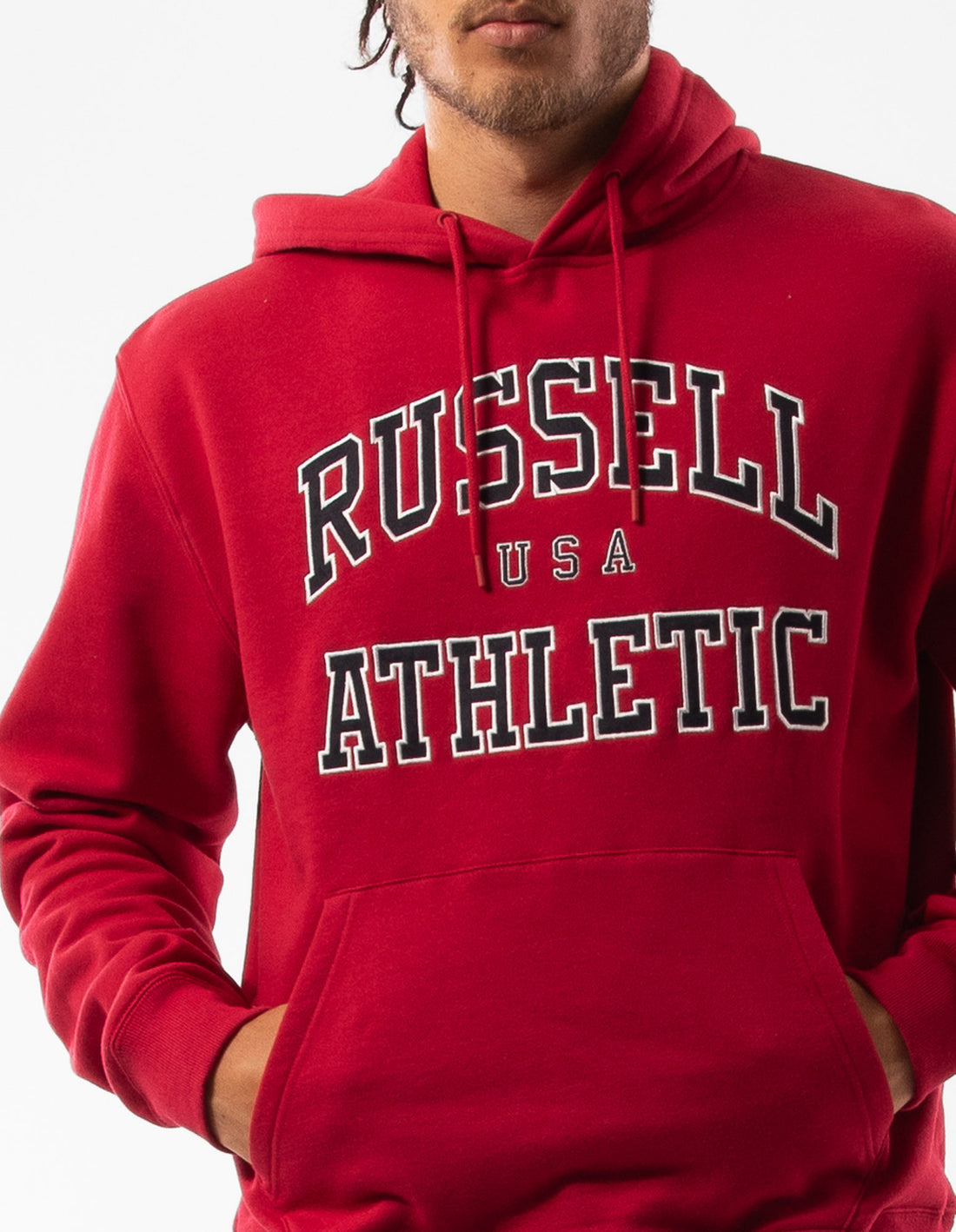 Pink Russell Athletic Mercer Men Hoodie | 51NBYTWQX