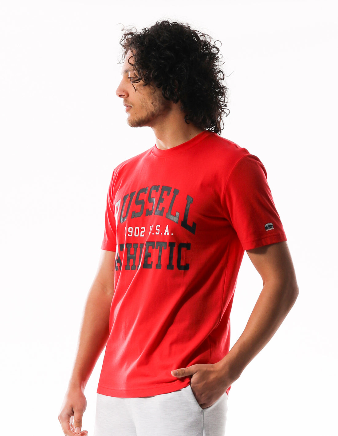 Red Russell Athletic Big Arch Men T Shirts | 16JDNCTKO