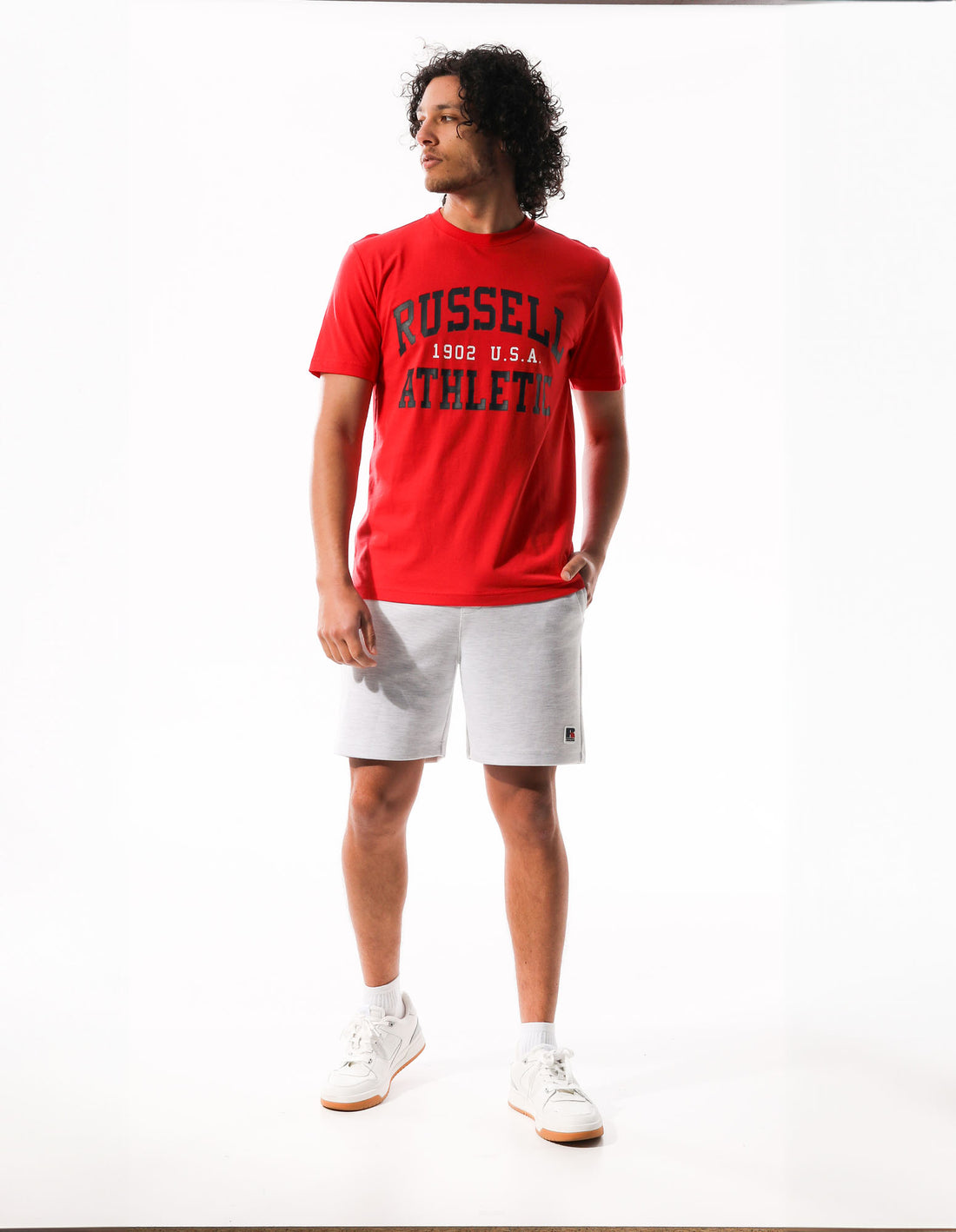 Red Russell Athletic Big Arch Men T Shirts | 16JDNCTKO