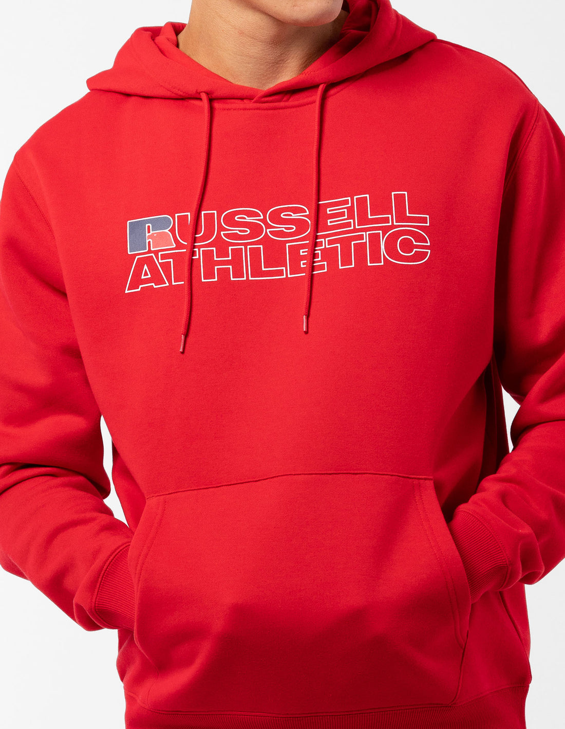 Red Russell Athletic Modern Logo Men Hoodie | 50GQHUDMX