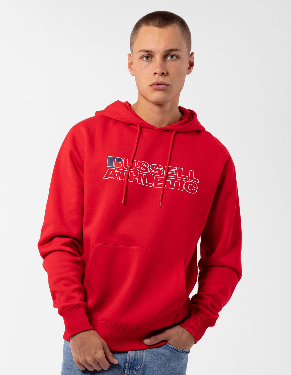 Red Russell Athletic Modern Logo Men Hoodie | 50GQHUDMX