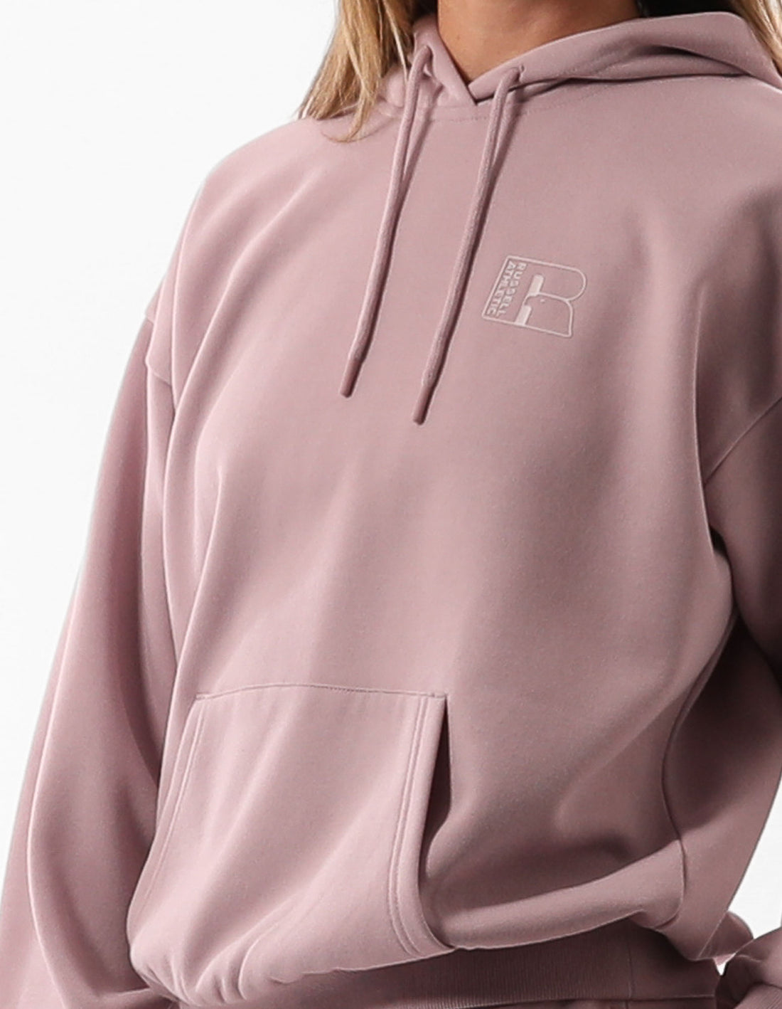 Rose Pink Russell Athletic Original Inlay Logo Women Hoodie | 91PTNFMIV