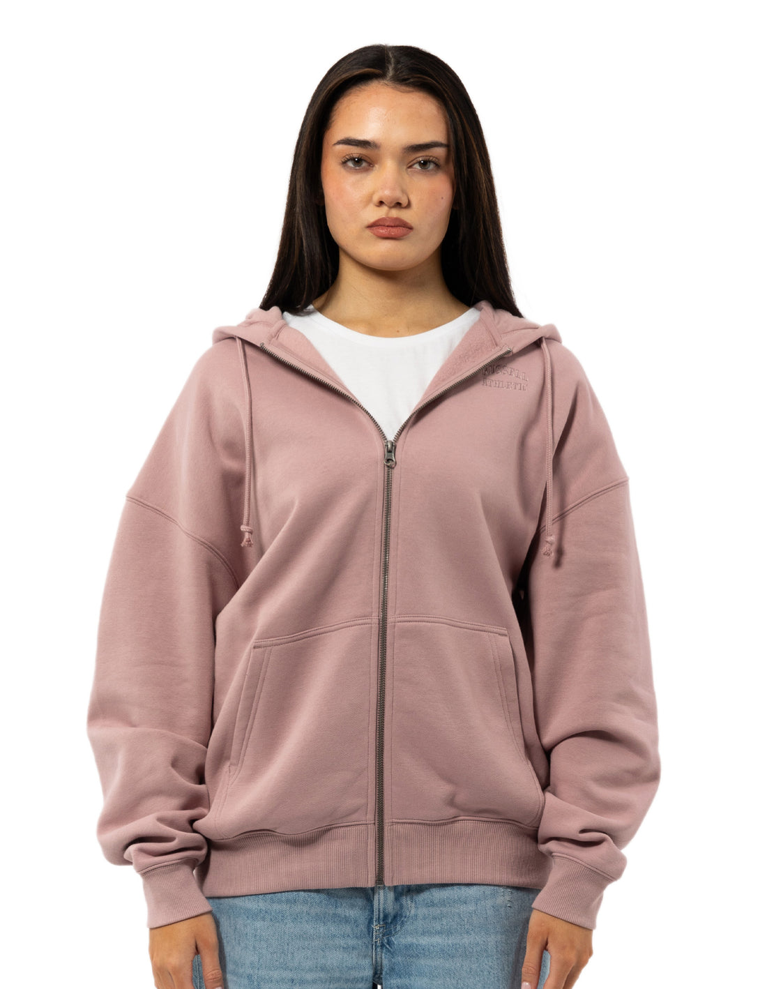 Rose Russell Athletic Originals Embroidered Zip Through Women Hoodie | 40TSONDAK