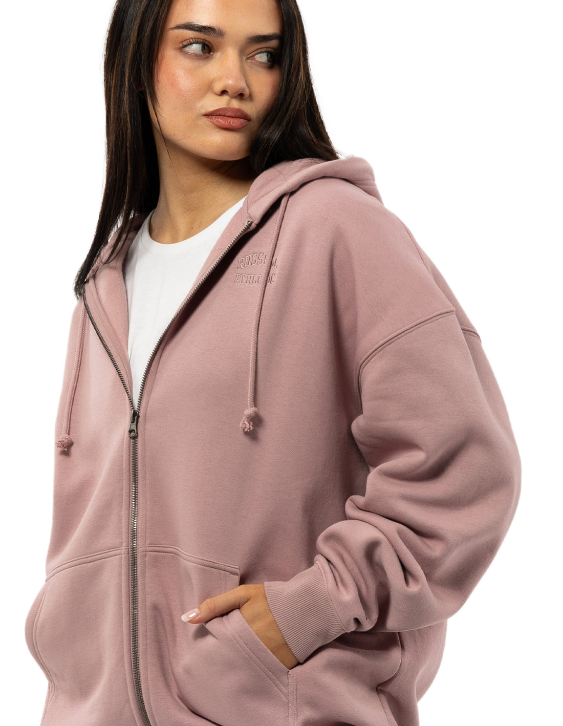 Rose Russell Athletic Originals Embroidered Zip Through Women Hoodie | 40TSONDAK