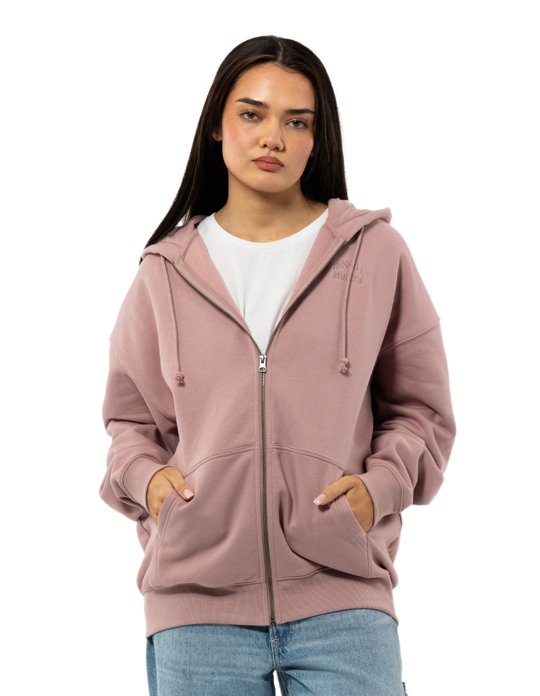 Rose Russell Athletic Originals Embroidered Zip Through Women Hoodie | 40TSONDAK