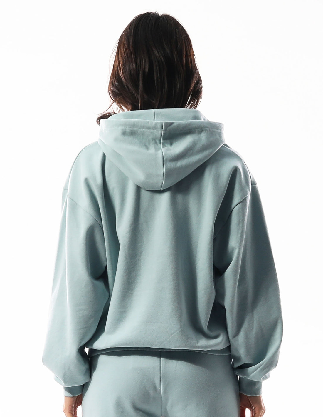 Turquoise Russell Athletic Inlay Logo Unbrushed Women Hoodie | 70FRDJNBE