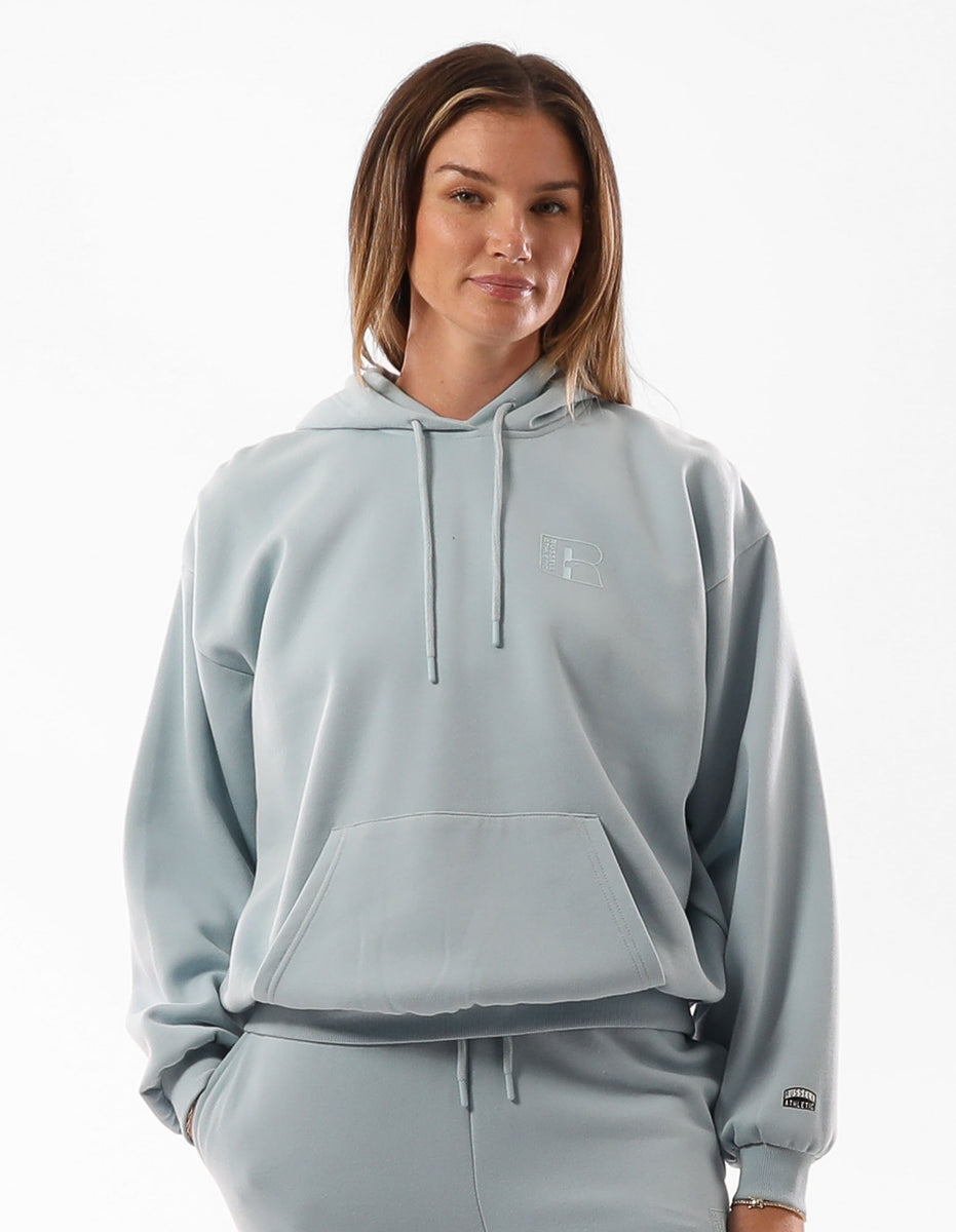 Turquoise Russell Athletic Original Inlay Logo Women Hoodie | 53XDJZSYH