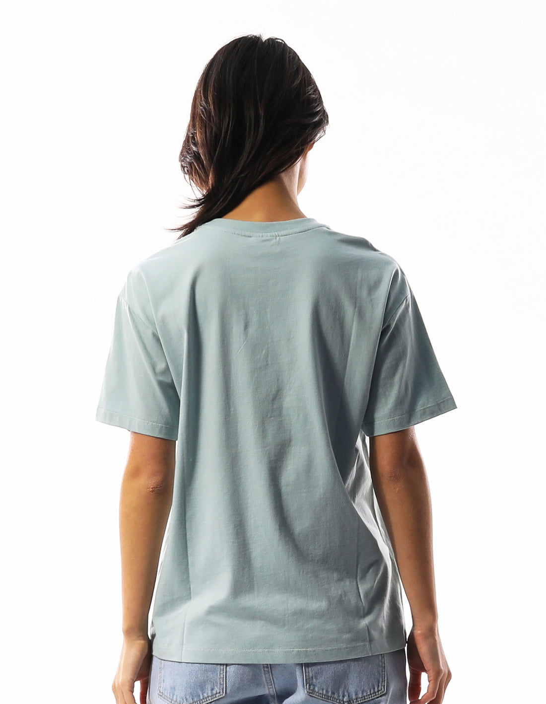 Turquoise Russell Athletic Originals Inlay Logo Women T Shirts | 85MXWFIJV