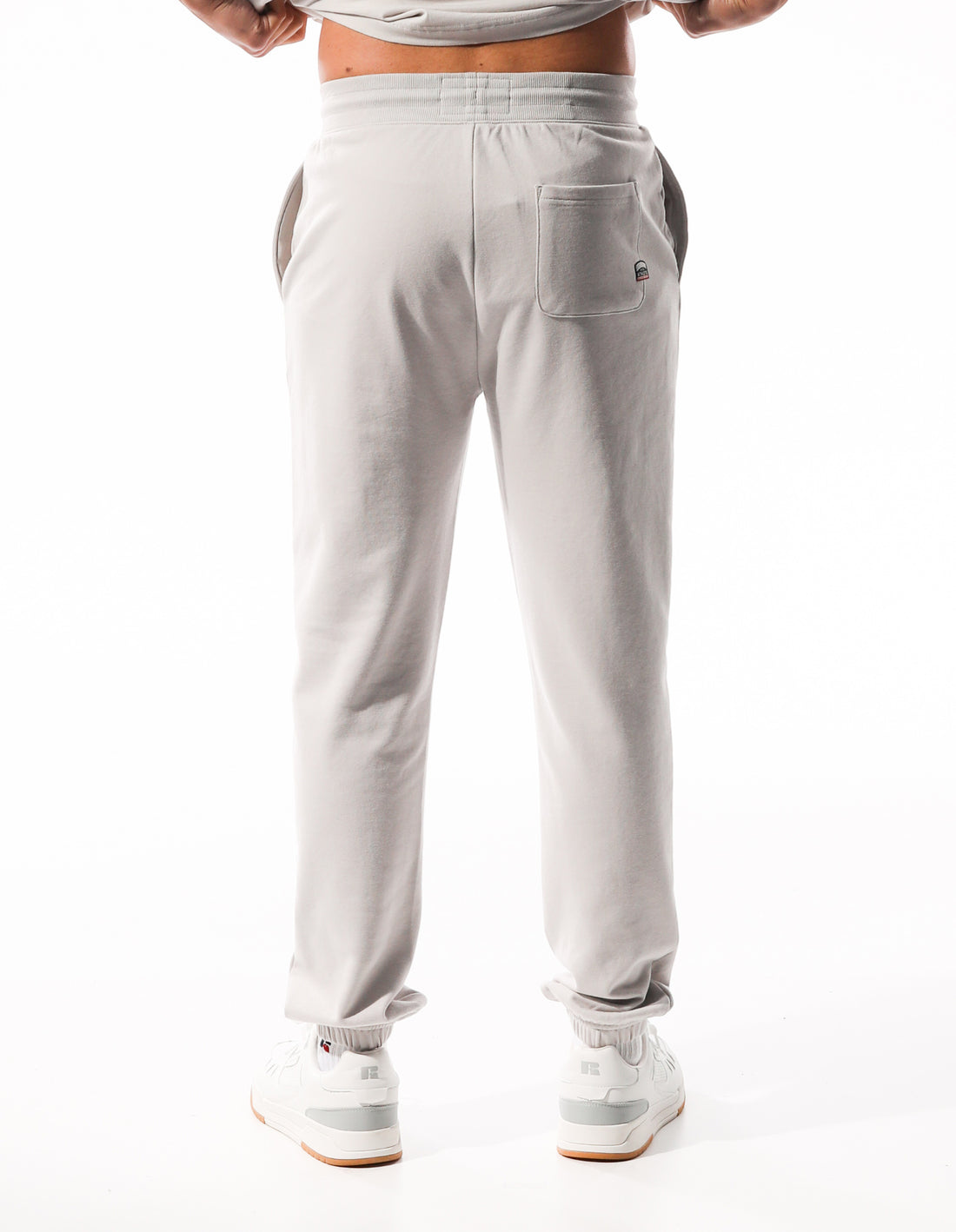 White Russell Athletic Arch Logo Stripe Men Track pants | 40CHZSONL