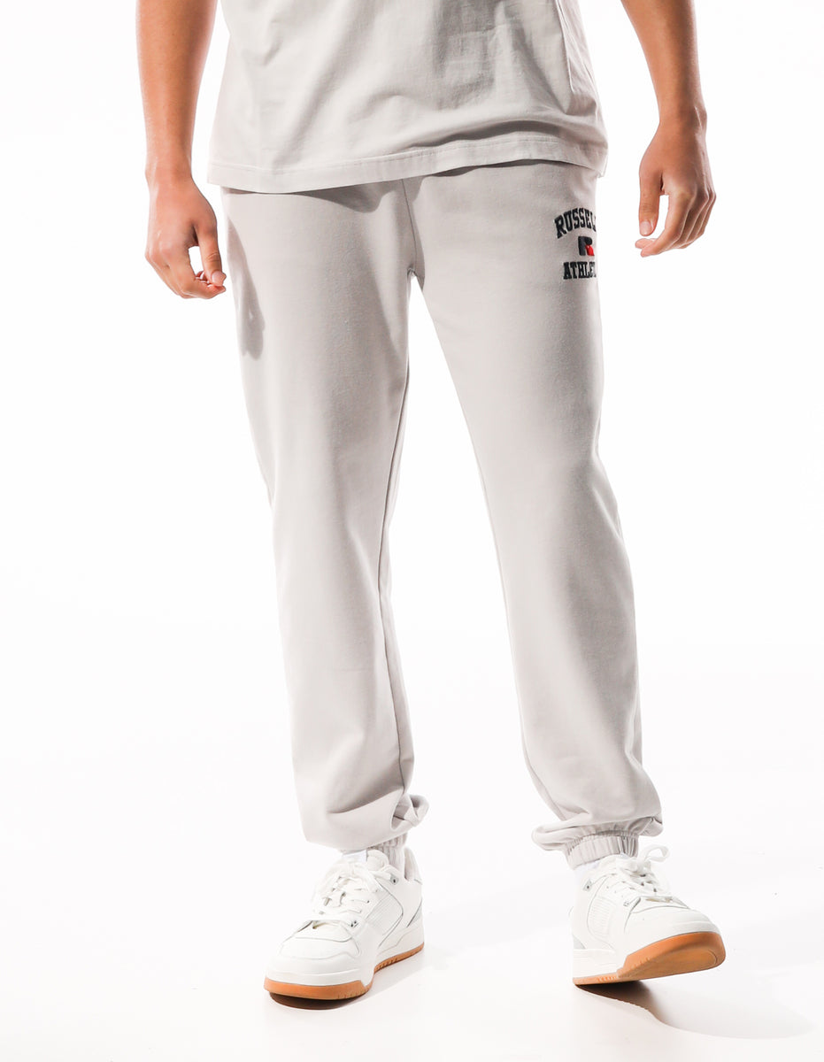 White Russell Athletic Arch Logo Stripe Men Track pants | 40CHZSONL