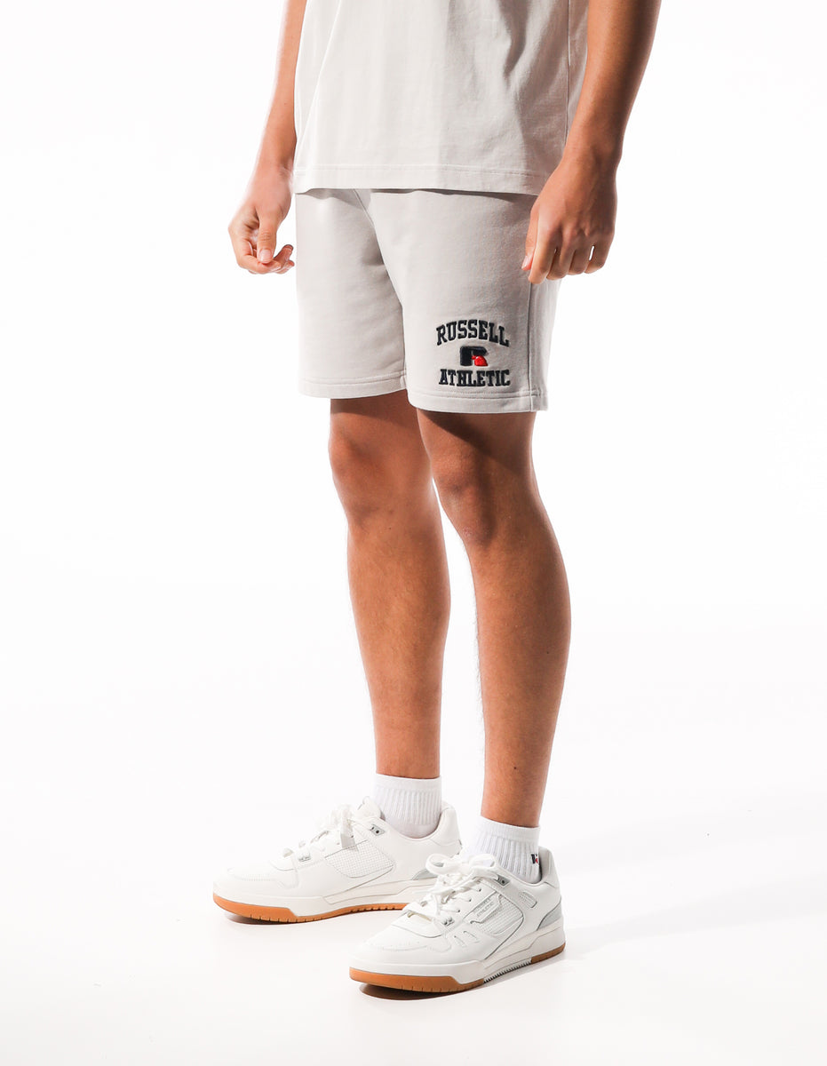 White Russell Athletic Arch Logo Track Men Shorts | 47XIRHENS