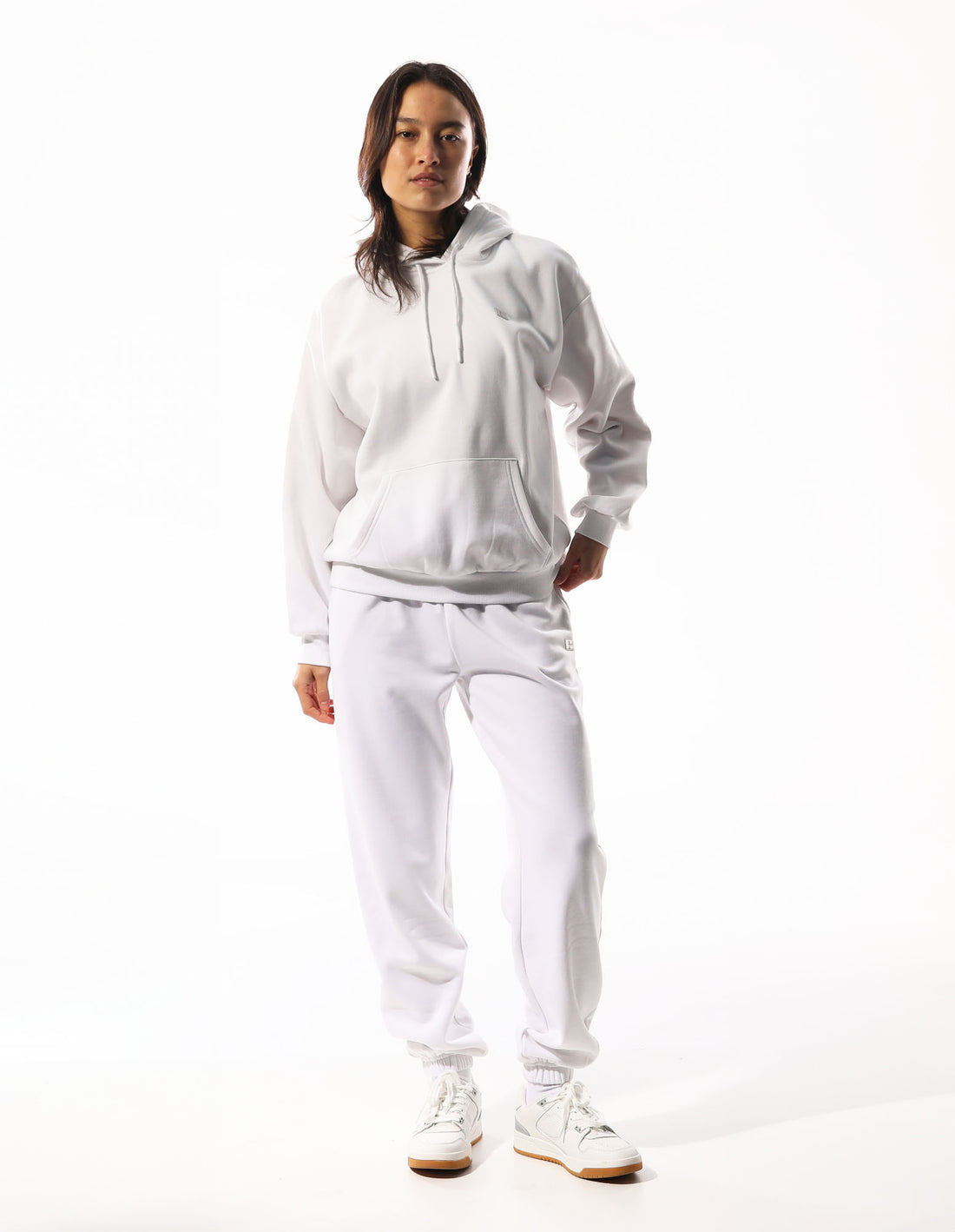 White Russell Athletic R Logo Women Track pants | 15PLFKYSW