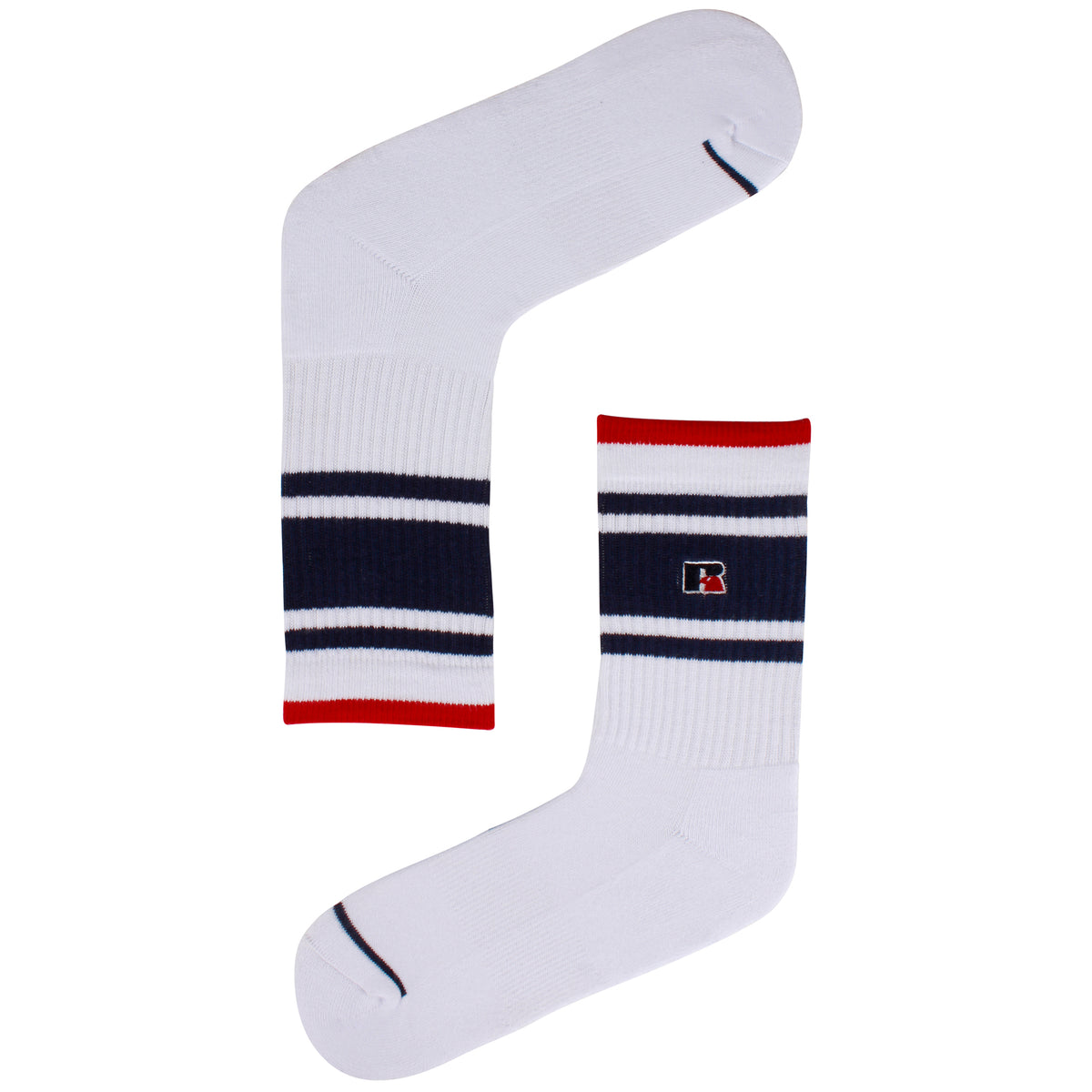 White / Navy Russell Athletic Essential Atlanta Fashion Accessories Socks | 29SDRAJUL